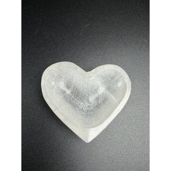 Other - Natural Selenite Heart Charing Bowl Stone Healing Crystal Cleansing 2" 2.8oz